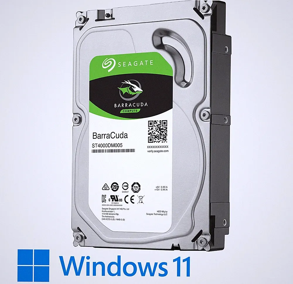 HDD 2TB SATA 3.5" Desktop Hard Drive With Windows 11 Pro 64bit Installed Genuine