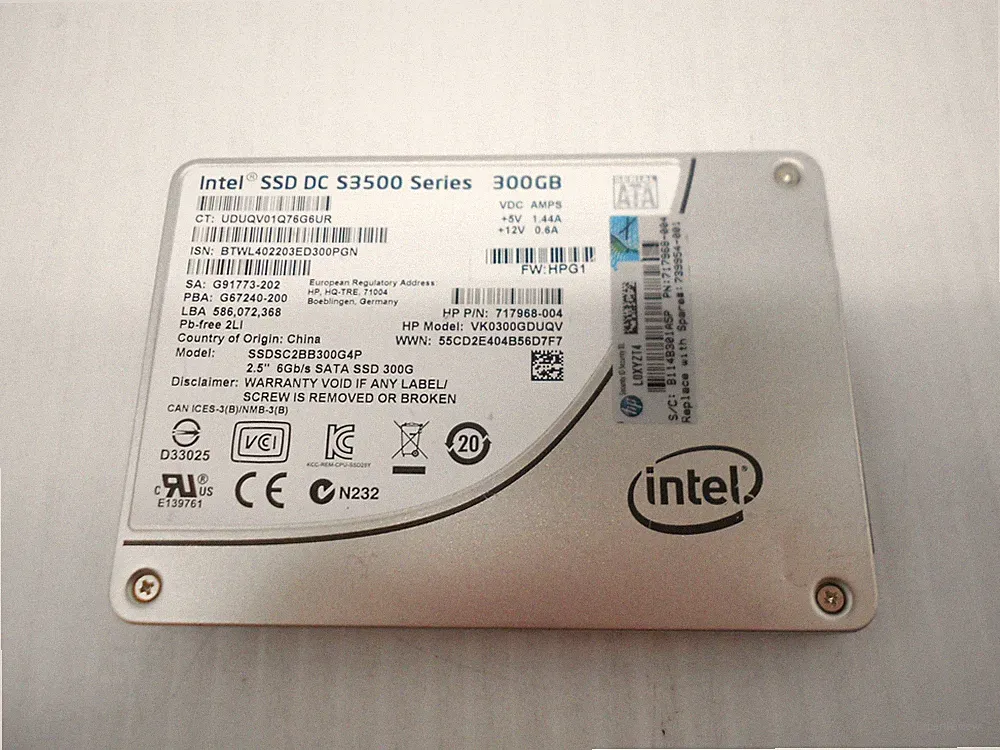 HP Intel 300GB SSD SATA 2.5" Server Hard Drive S3500 SSDSC2BB300G4P Dell HP PC