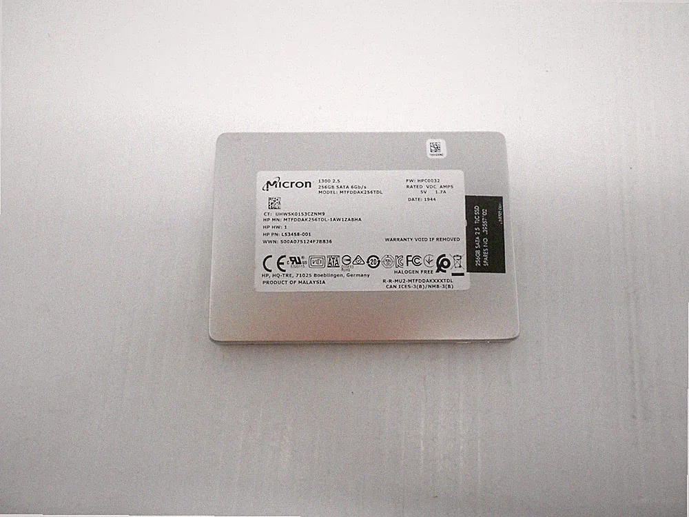 HP Micron 256GB SSD SATA 2.5" Solid State Hard Drive L53458-001 MTFDDAK256TDL PC