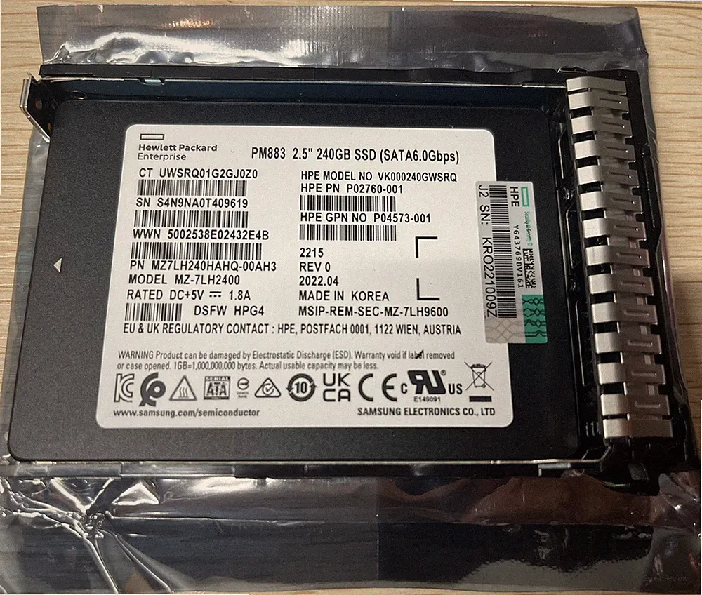 PM883-HP HPE 240GB SATA 6G RI SFF SC PM883 SSD